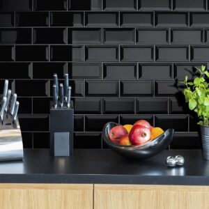 Ceramica Subway Negro Biselada GGU