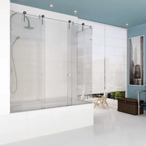 Mampara Shawer Steel Front 4 con Paño Fijo Lateral